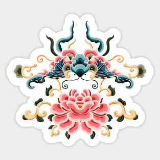 Floral Dragon Sticker